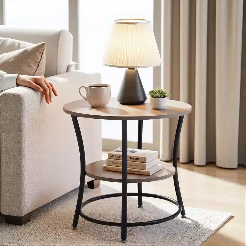 2-Tier Round Side Table, 21.65