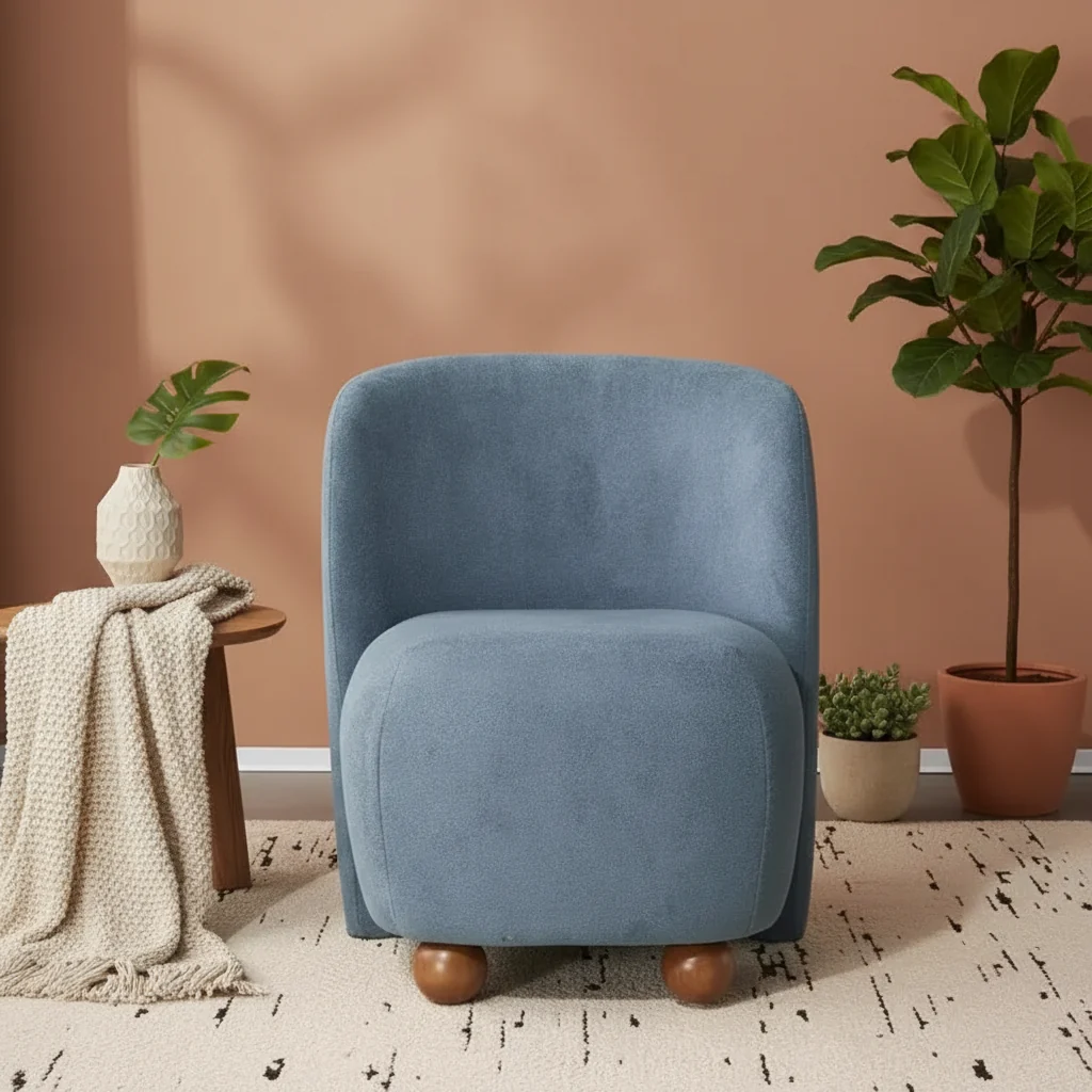 Modern Low-Back Armless Accent Chair, White