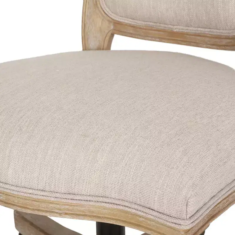 French Country Upholstered Swivel Office Chair