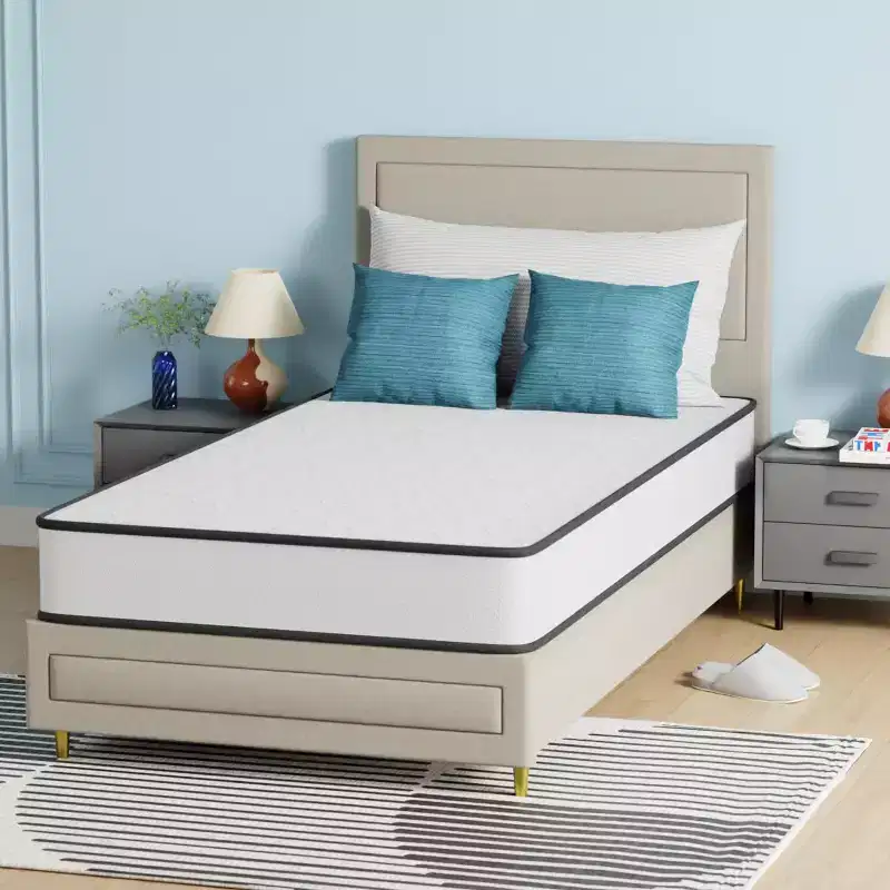 FDW 8 Inch Mattress Medium Firm Spring Mattress Cool Sleep Pressure Relief Fiberglass Free Mattress in a Box CertiPUR-US Certified