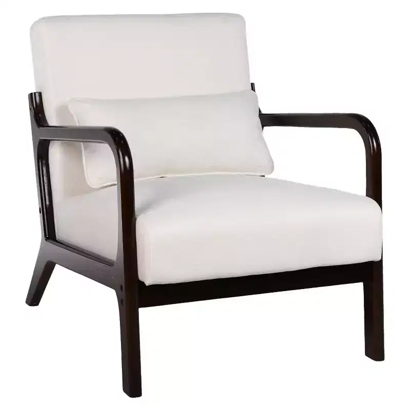 Modern Accent Armchair with Solid Wood Frame, Stylish Upholstered Side Chair, Club Chair for Living Room, Bedroom, or Office-Panipeachy