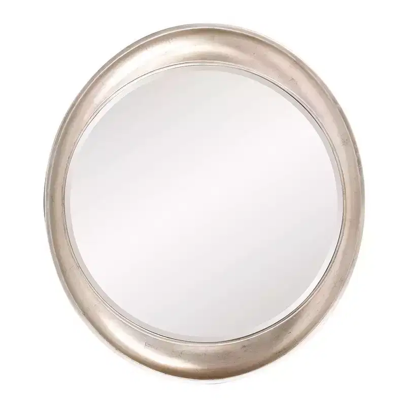 Howard Elliott 39"x35" Metallic Framed Oval Wall Mirror Warm Silver