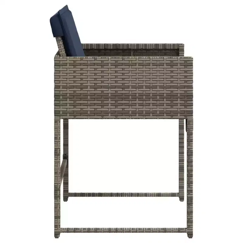 vidaXL Patio Chairs with Cushions 4 pcs Gray Poly Rattan