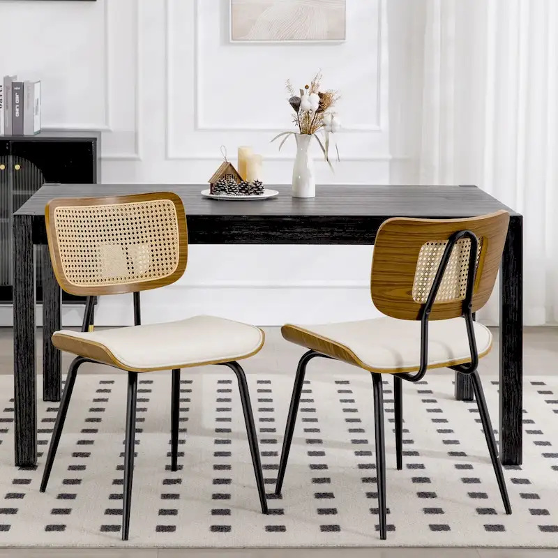 Faux Leather Upholstered Dining Chairs Set of 2/4 - 33.5 H x 17.5 W x 23 D