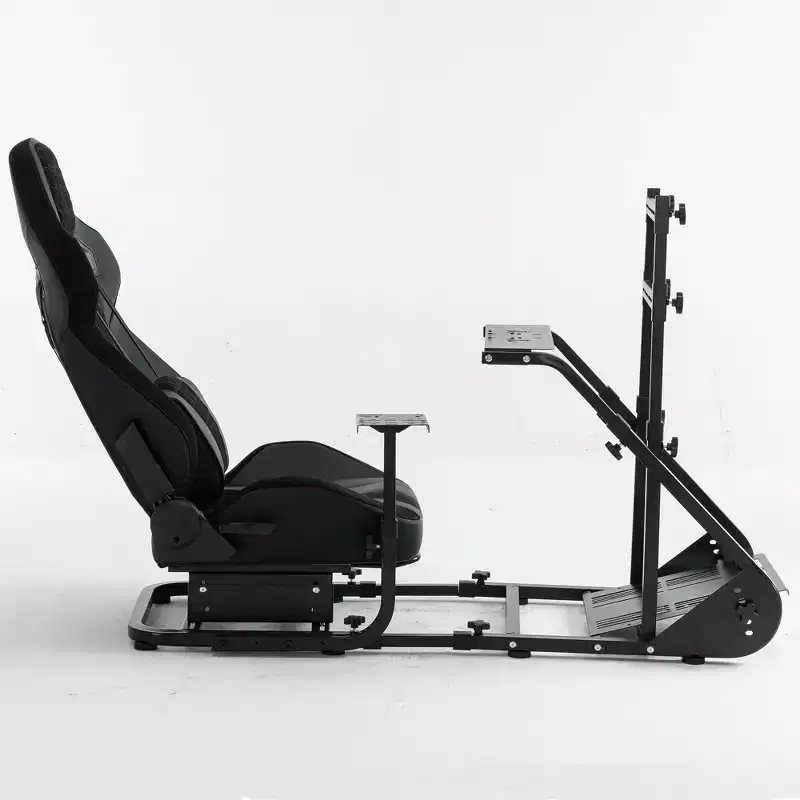 JVNOXK Enhanced Stabilized Racing Wheel Cockpit, Adjustable Driving Simulator (Excludes Handbrake, Pedals, and Display)