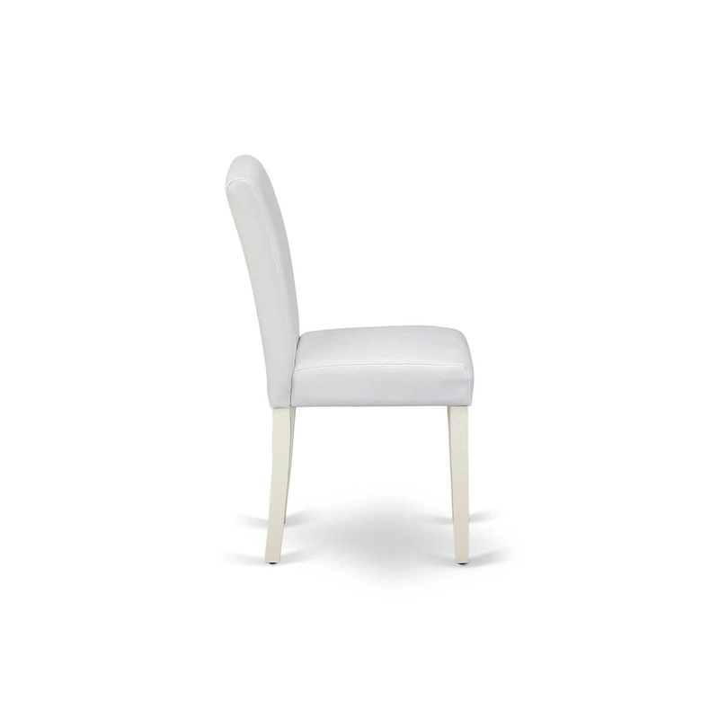 East West Furniture 5 Piece Dinette Set- a Round Dining Table and 4 Parson Dining Chairs, (Finish & Upholstered Option)