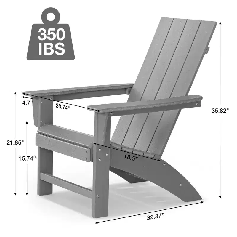 GARPROVM Cozy HDPE Adirondack Chair Weather-Resistant Outdoor Patio Chair