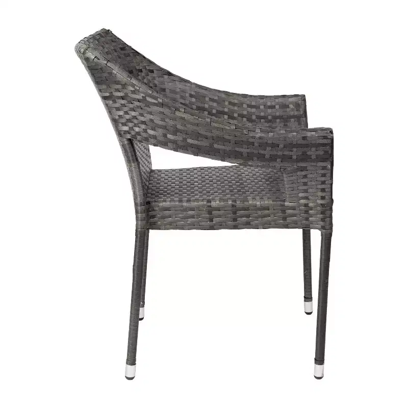 Flash Furniture Ethan Commercial Grade Stacking Patio Chair, All Weather PE Rattan Wicker Patio Dining Chair