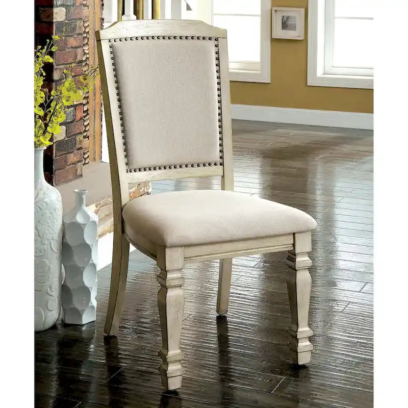 Tani Traditional White Wood 9-Piece Dining Table Set by Furniture of America
