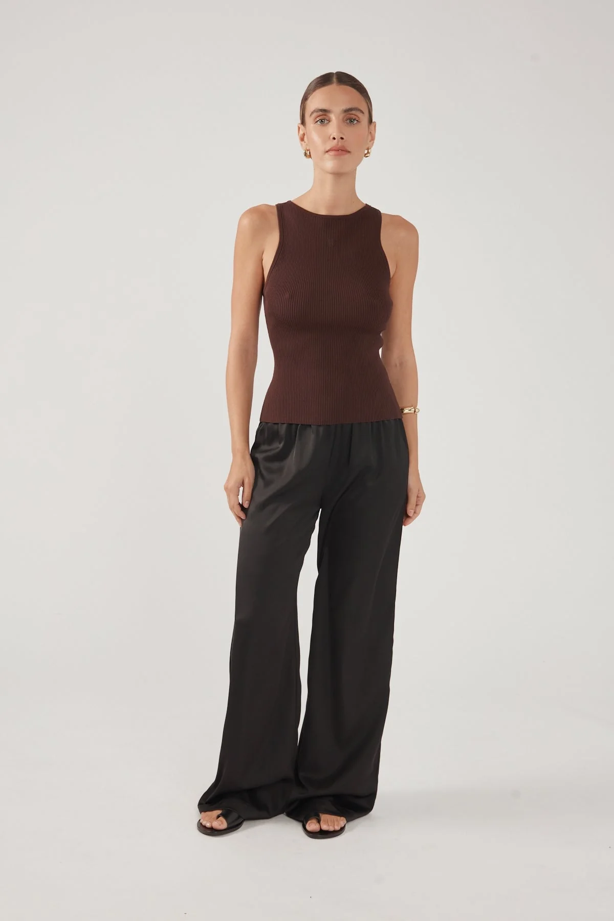 Tank Knit Top Chocolate