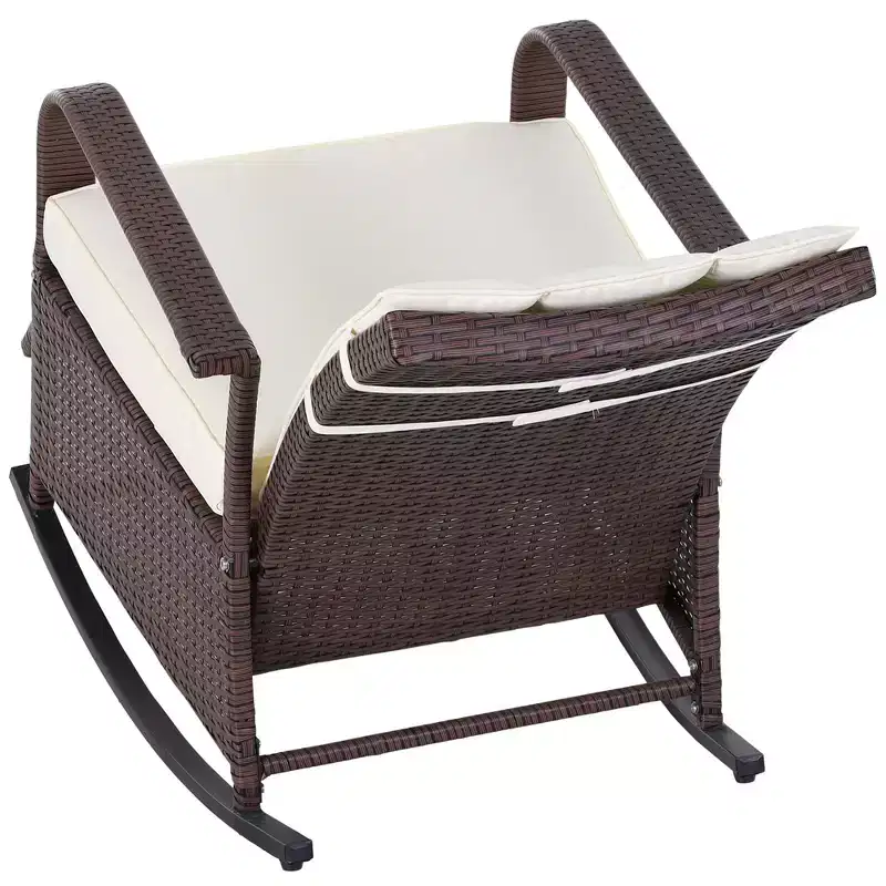 PE Rattan Rocking Recliner with Footrest