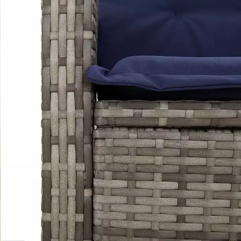 vidaXL Reclining Garden Chair Grey PE Rattan Standard