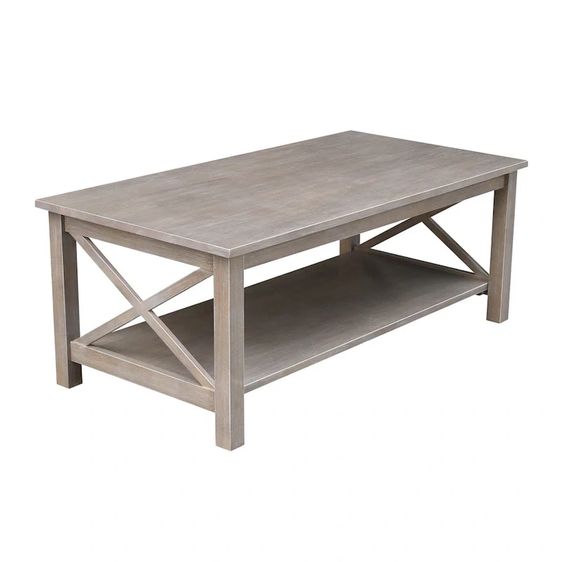 Solid Hardwood Coffee Table with Lower Shelf