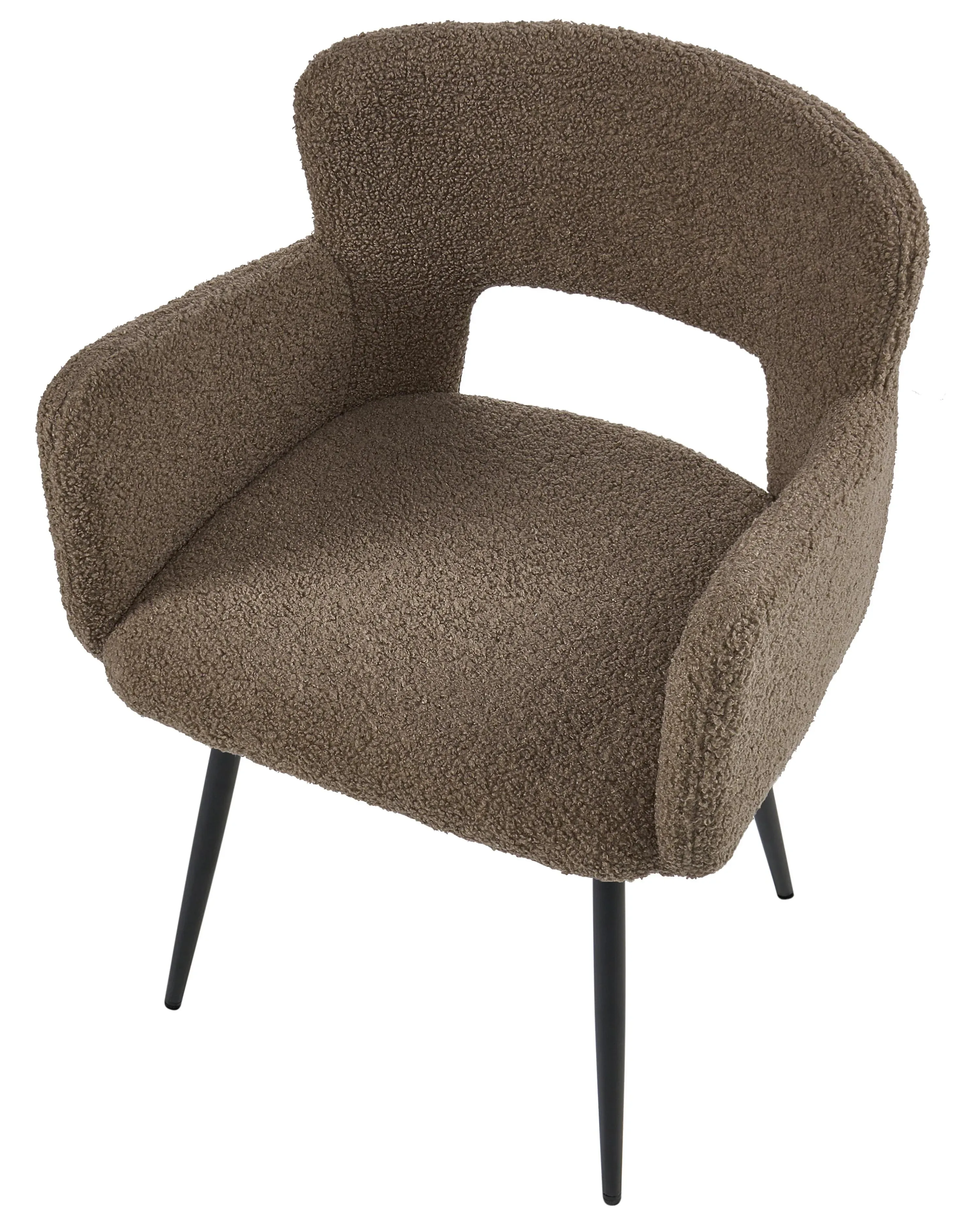 Set di 2 sedie da pranzo Bouclé Marrone