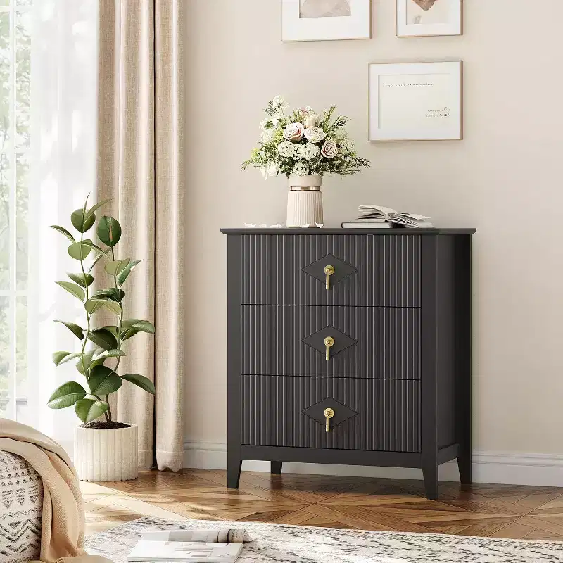 Modern Fluted Dresser, 3/5/6/7 Drawer Wood Dresser for Bedroom, Modern Chest of Drawers, Storage Organizer Cabinet for Living Room, Entryway