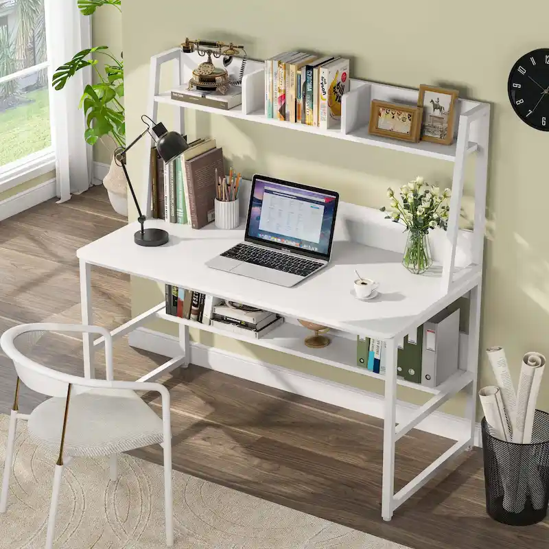 Computer Desk with Hutch and Bookshelf