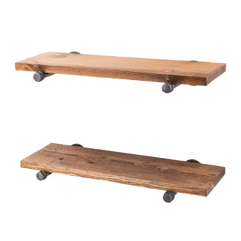 Autumn Brown 24 in. Shelves with Straight Brackets