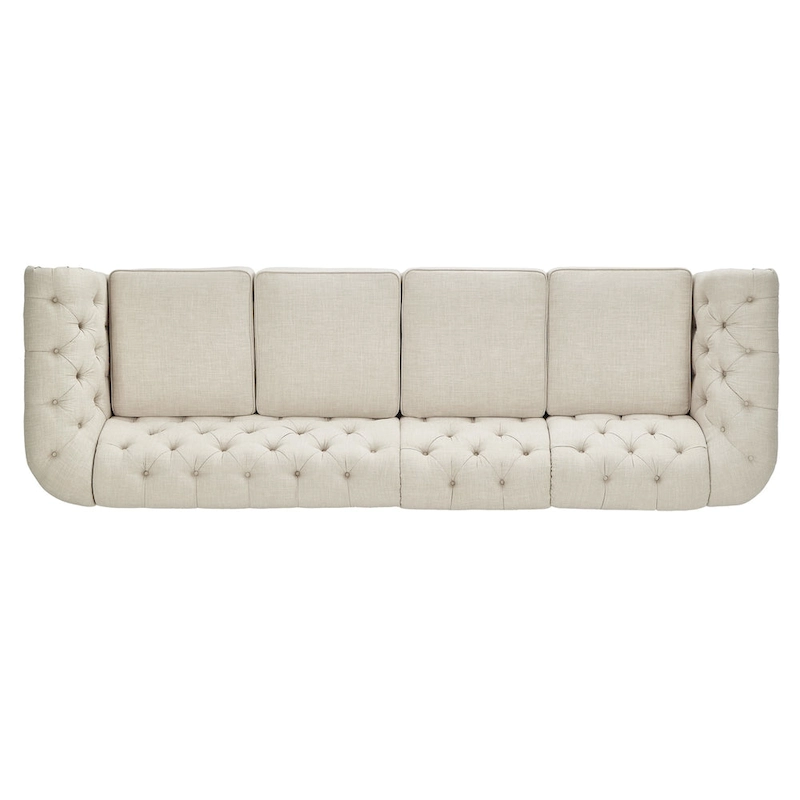 Knightsbridge Beige Linen Tufted Chesterfield Modular Sofa by iNSPIRE Q Artisan