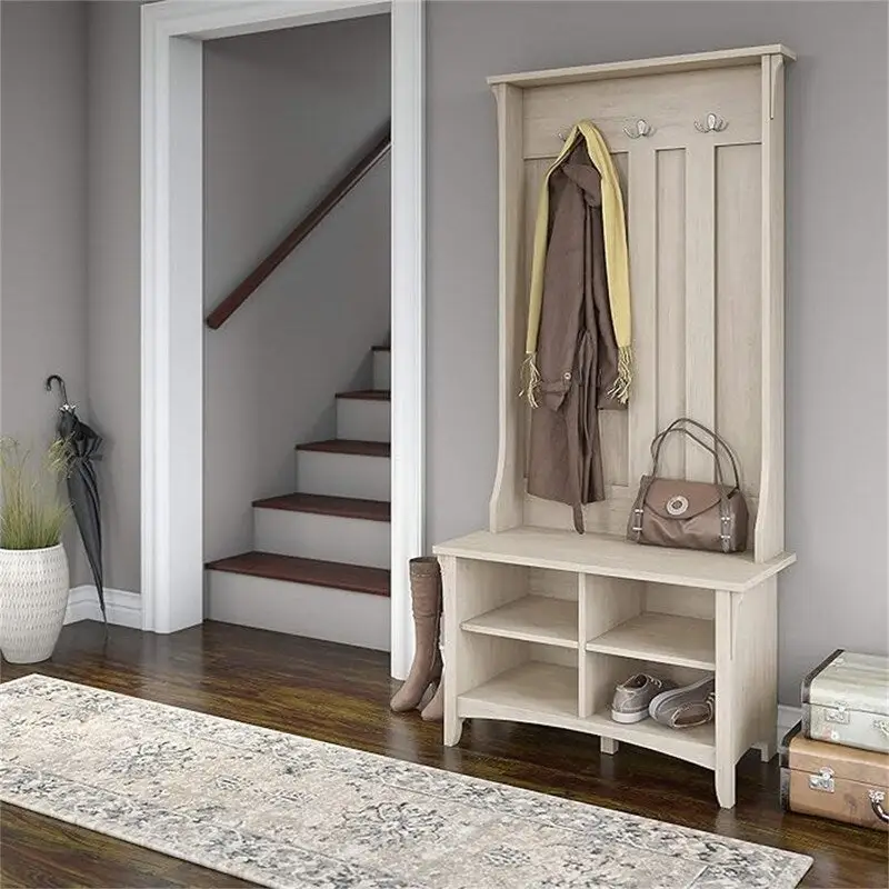 Bush Business Furniture Salinas Hall Tree with Shoe Bench - 15.75D x 31.73W x 68.11H