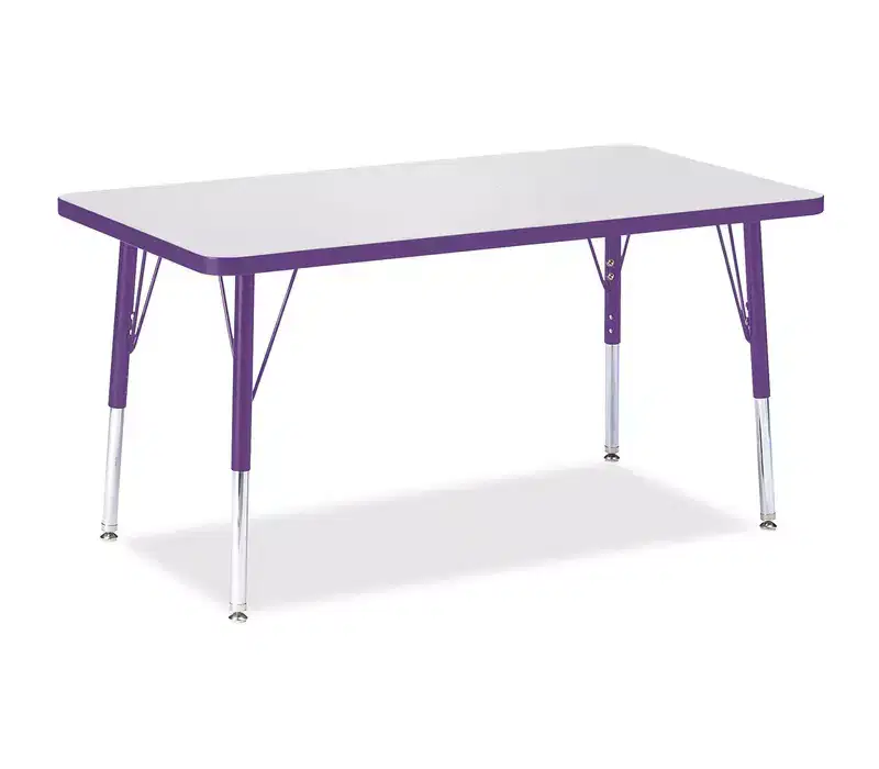 Jonti-Craft Berries Elementary Height Color Edge Rectangle Table (24 x 36) in Purple