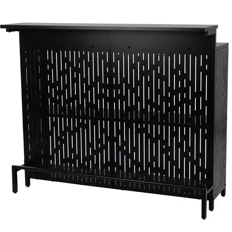 Indoor Bars with Storage Cabinet and Shelves - Black Bar Unit for Kitchen Storage Organization with Shelves