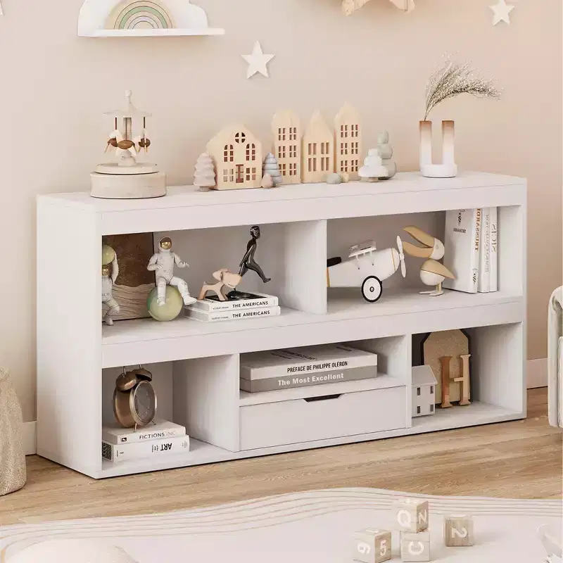 Toy Storage Organizer, 6 Cubes Kids Bookshelf Wooden Storage Cabinet, Playhouse Shelves Cabinet for Playroom, Classroom, Nursery, Kids Room