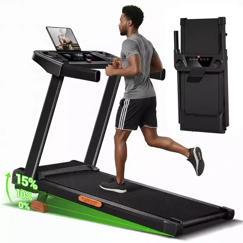 15% Incline Treadmill with Handle, 3-in-1 Portable Treadmills for Home and Office, Foldable Treadmills with 220 Lbs Weight Capacity