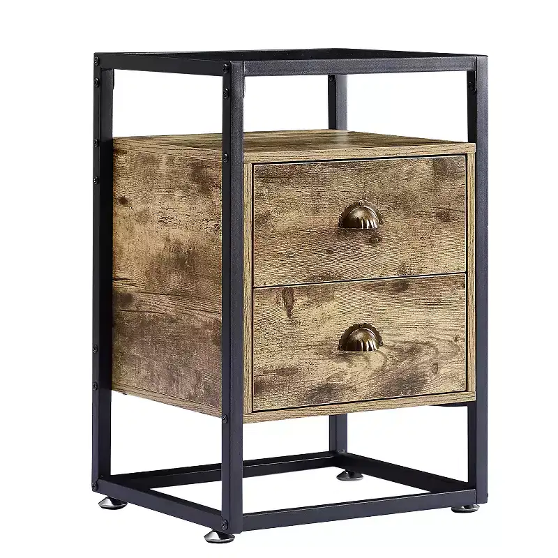 Modern Nightstand, Bedside End Table with Drawer for Living Room Bedroom, Tempered Glass, Gray