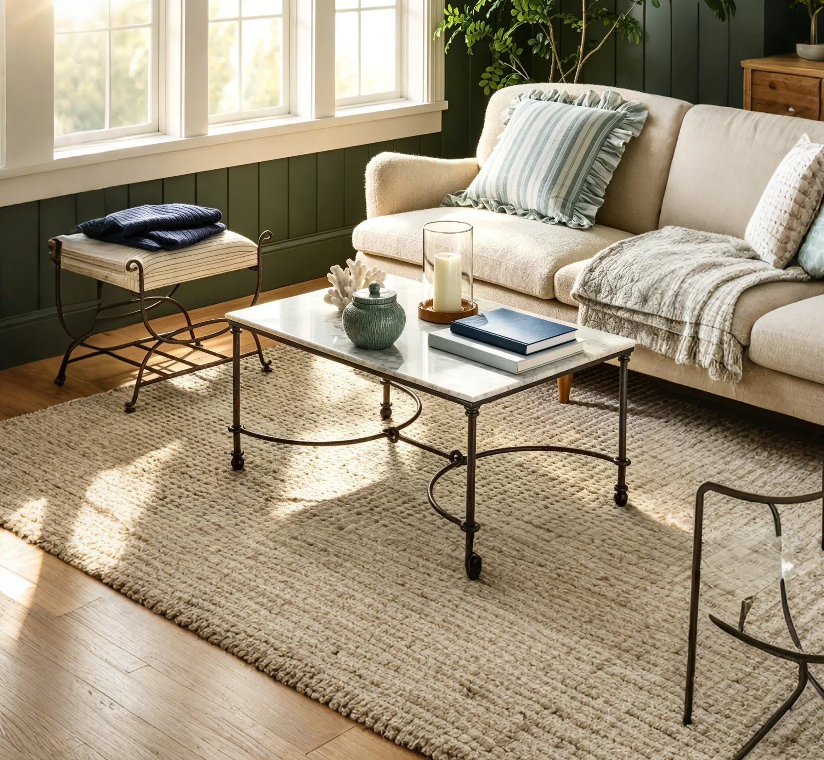 Metal and Marble Coffee Table White Carrara Marble/Dark Bronze