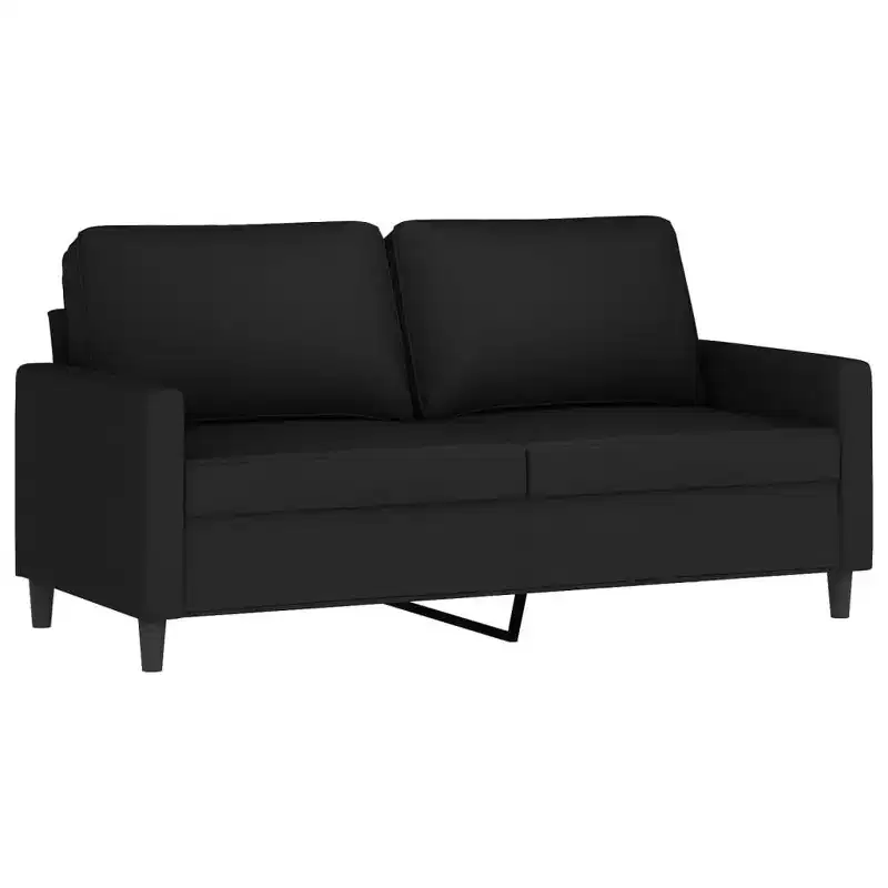2-Seater Black Velvet Sofa with Sturdy Metal Frame, Comfortable Padded Seating, Ideal for Living Room or Lounge Area