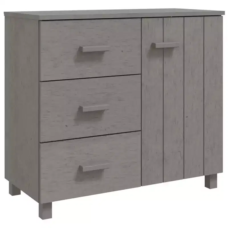 vidaXL Sideboard Buffet Cabinet with Storage for Kitchen HAMAR Solid Pinewood - Light Gray