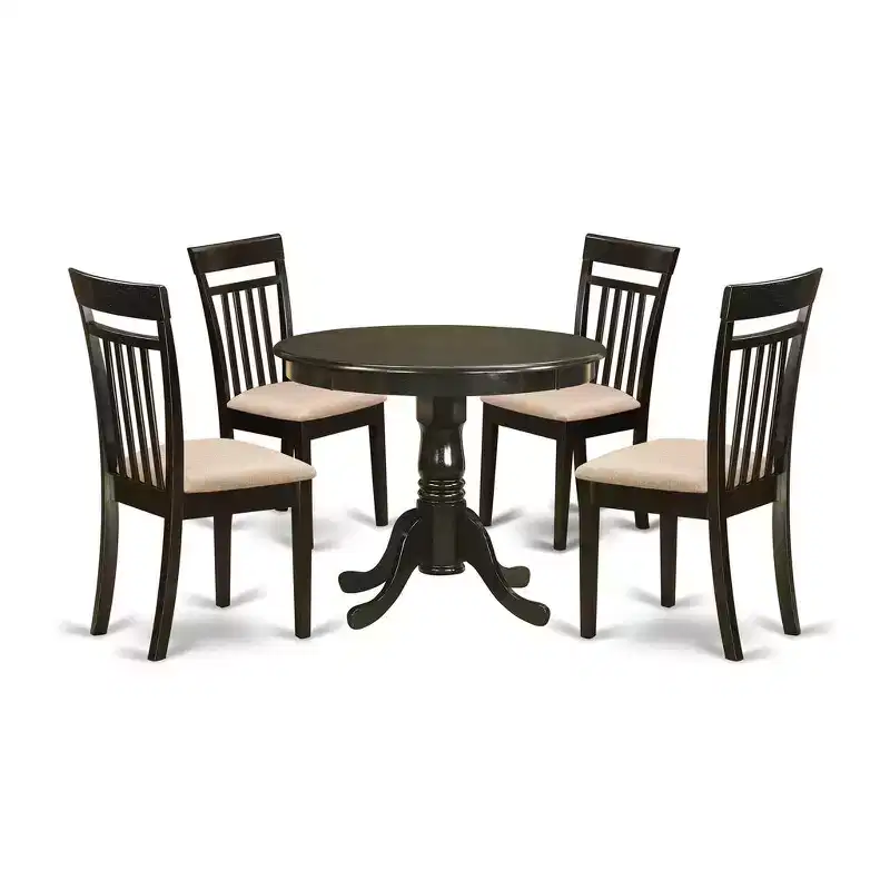 HomeStock Belmont Kitchen Table Set-Kitchen Table And Dining Chairs, Cappuccino