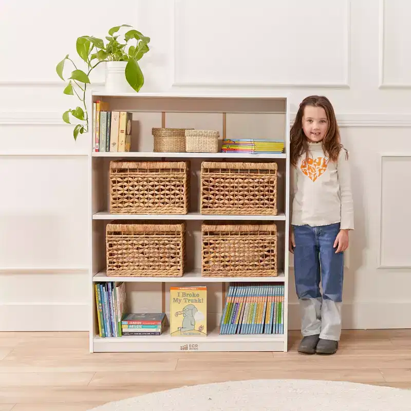 ECR4Kids Wooden Classic Bookcase with Adjustable Shelves, 48in, Classroom Bookshelf