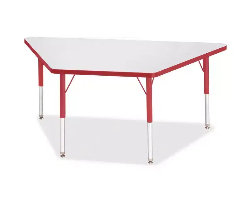 Jonti-Craft Berries Elementary Height Prism Edge Trapezoid Table 30 x 60 in Red