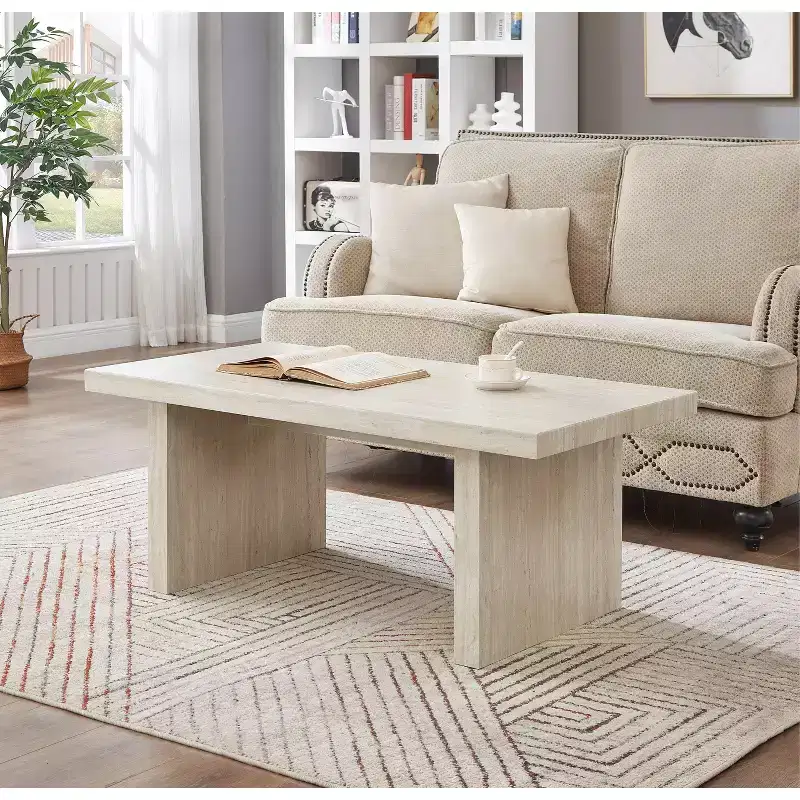 MDF Faux Marble Coffee Table 18''H x 44''W x 23.5''D