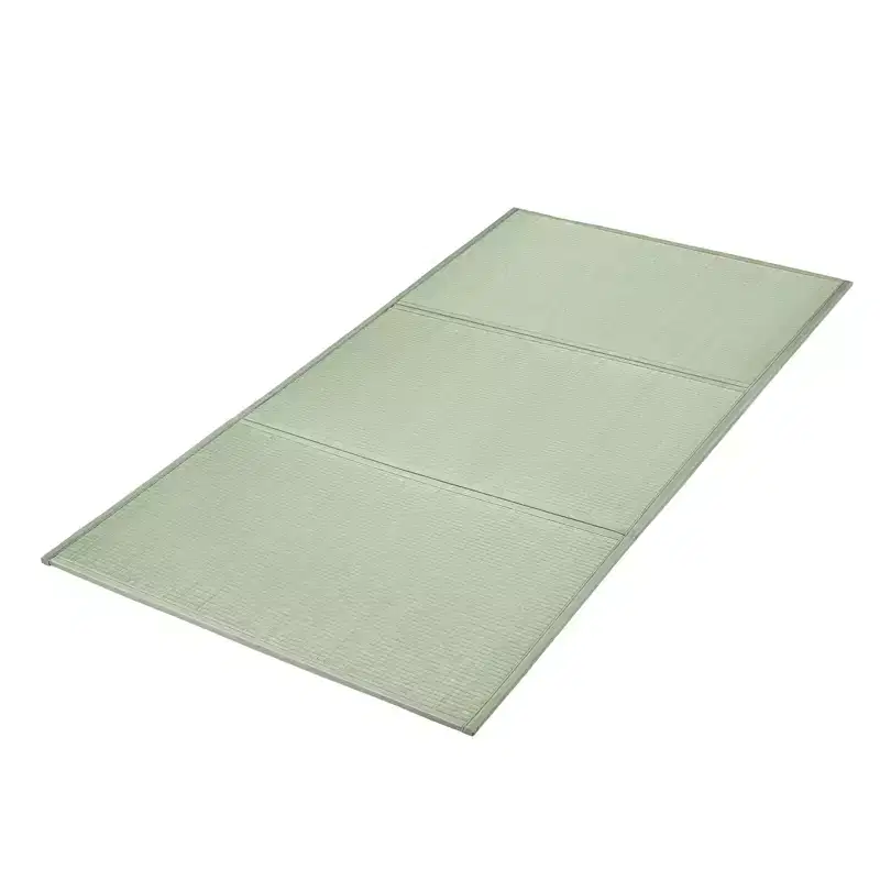 VEVOR Japanese Tatami Mat, Full Size Foldable Japanese Tatami Mattress( Natural Rush Grass), Japanese Floor Mattress with Non-Slip Backing, Green