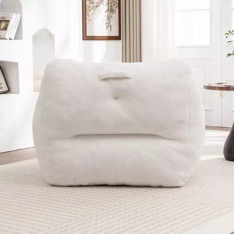 Bean Bag Chair with Arms, Teddy Giant Bean Bag Sofa with High-Density Foam, Floor Chairs for Adults, Bean Bag Couch for Living Room