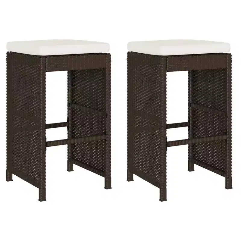 vidaXL Garden Bar Stool Set of 6 PE rattan Standard