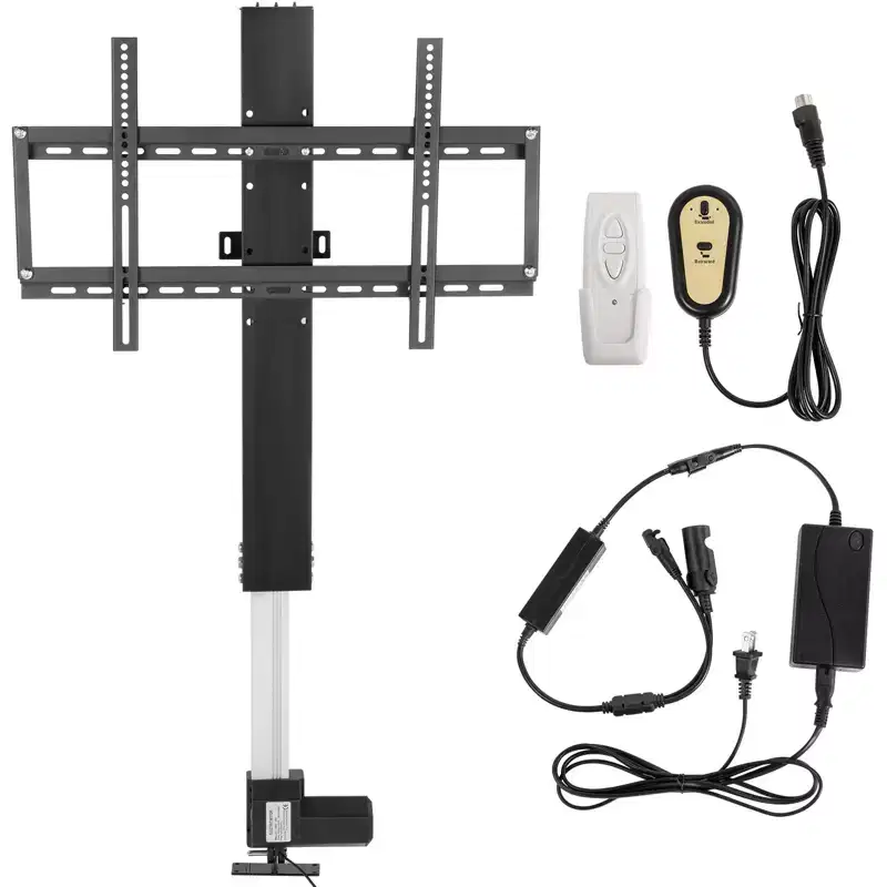 Automated TV Elevator for Up to 50 Screens,28 Stroke with Adjustable Height from 38 to 65, Remote Controlled,Supports up to 132 lbs, Black