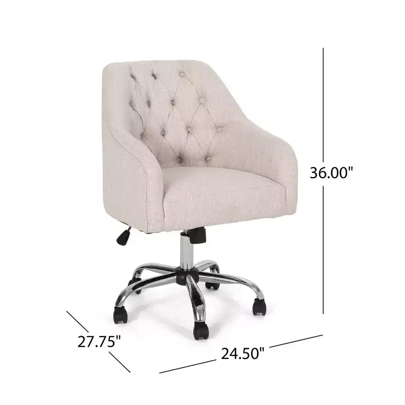 Tufted Home Office Chair with Swivel Base Adjustable Height