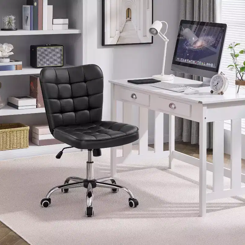 Yaheetech Modern Mid-back Office Chair Armless Desk Chair