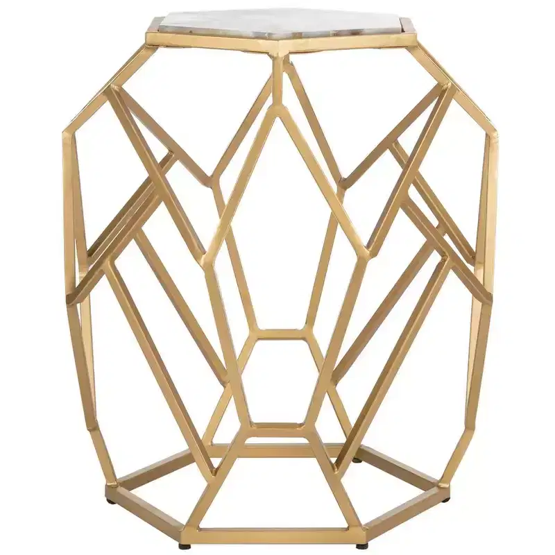 Ava Geometric Accent Table - ACC3700A - Multi/Gold - Safavieh