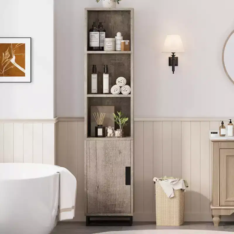 Tall Narrow Bathroom Cabinet with Adjustable Shelf