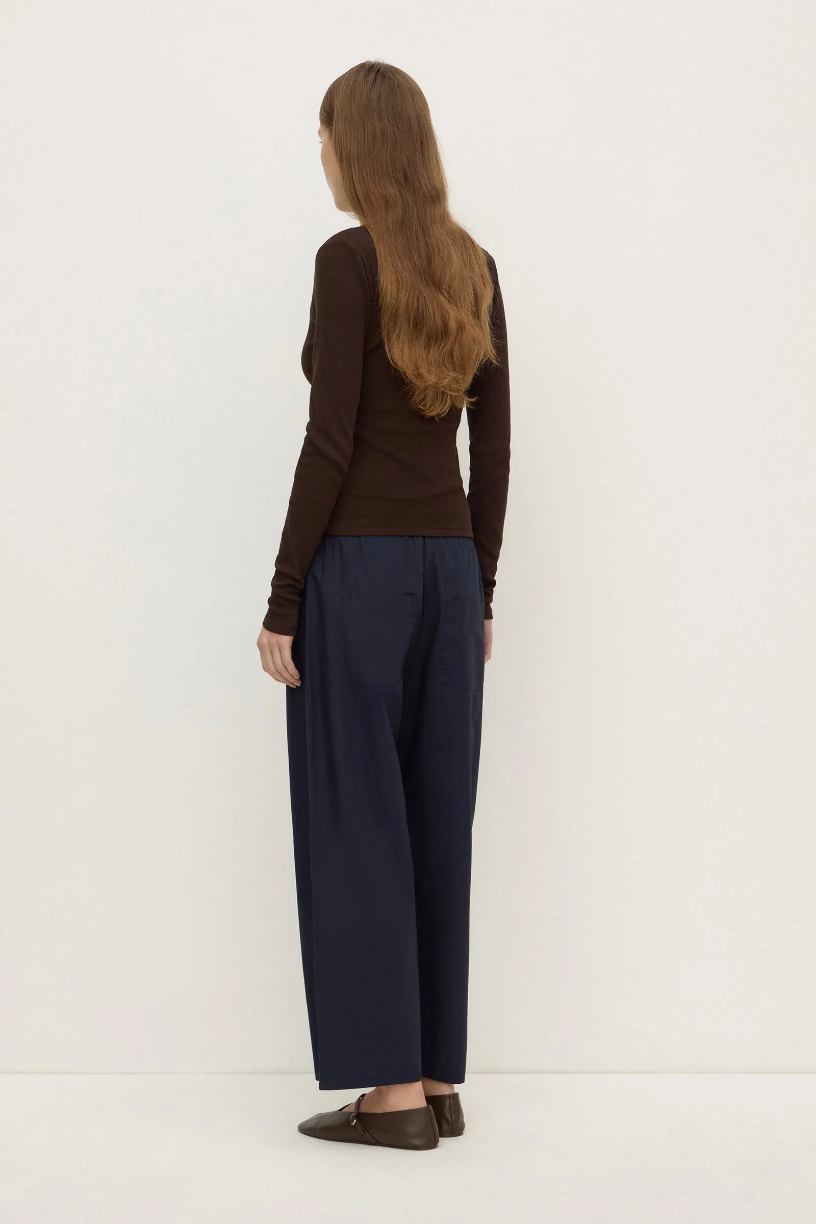 Cotton Barrel Leg Pant