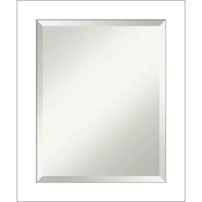 Wedge Framed Bathroom Vanity Wall Mirror White
