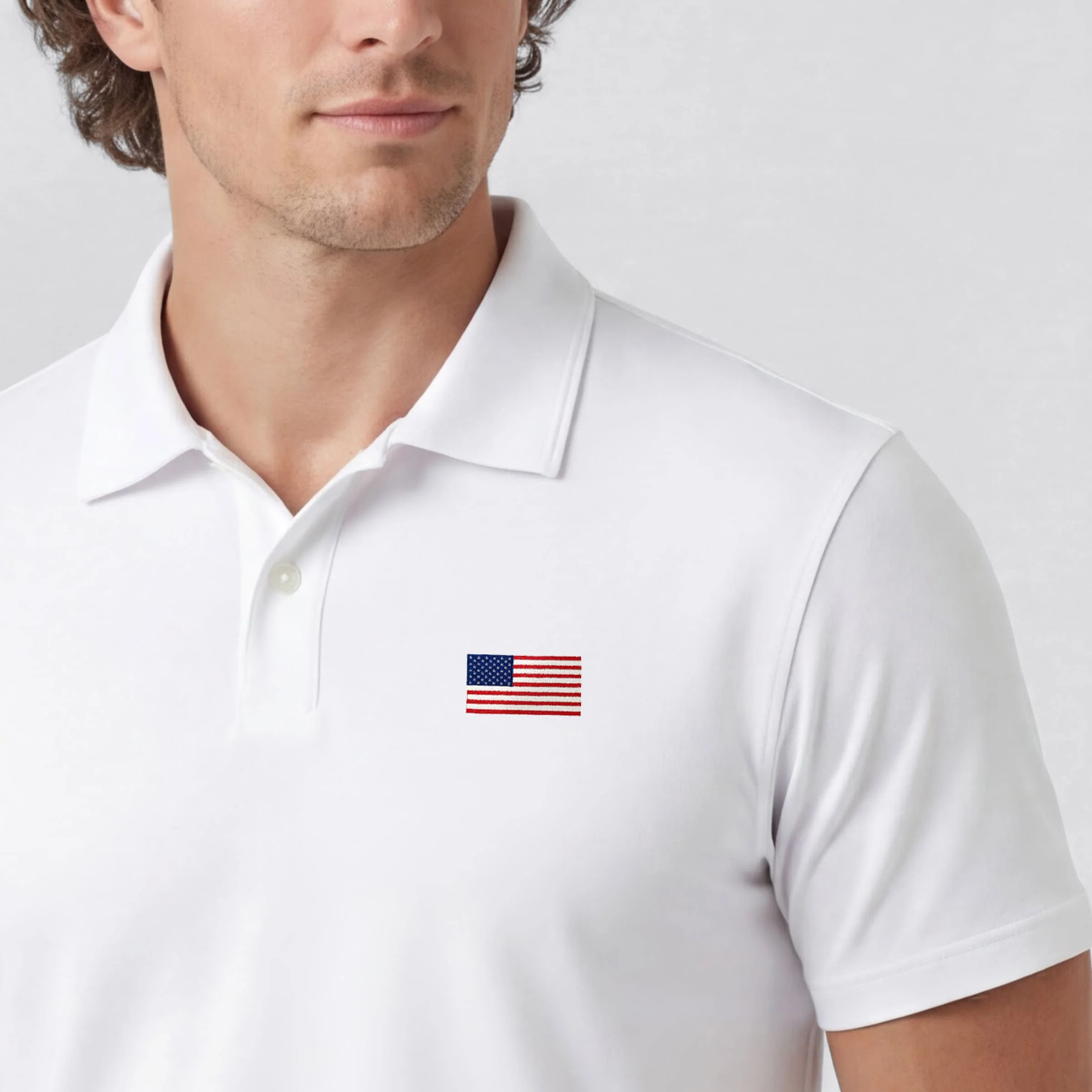 Piqué Polo - USA Flag