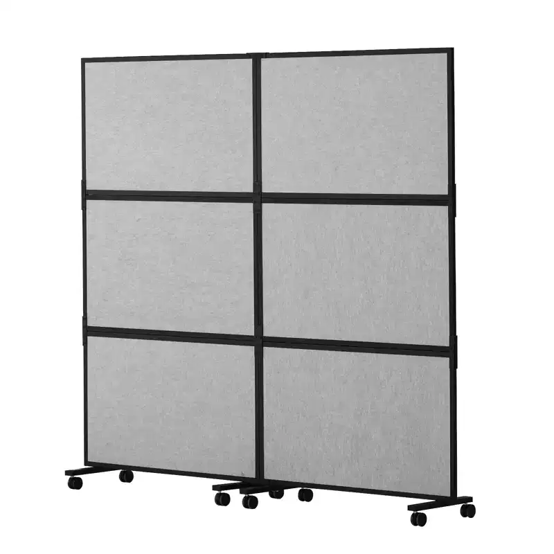 VEVOR Office Divider, 2 Panel Office Partition, Office Divider Wall Partition & Privacy Divider Reduce Noise and Room Separation, Light Grey