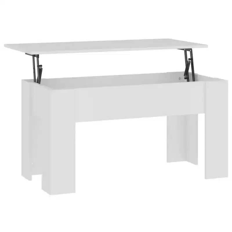 Coffee Table White Engineered wood Medium Adjustable
