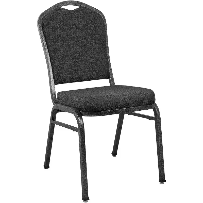 Premium Crown Back Banquet Stack Chair, Burgundy Fabric, Silver Vein Frame, 500 lb Capacity