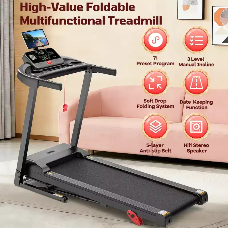 4-in-1 Walking Pad with 12% Incline, Portable Treadmill, Foldable Treadmills for Home and Office, 3.5 HP Quiet Treadmill